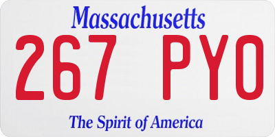 MA license plate 267PY0