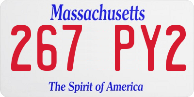 MA license plate 267PY2