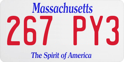 MA license plate 267PY3