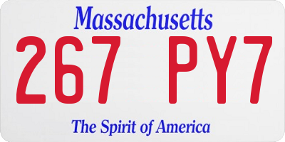 MA license plate 267PY7