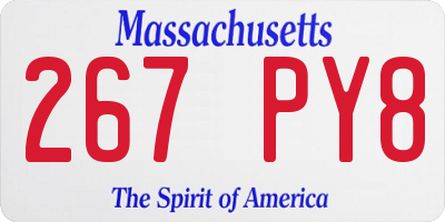 MA license plate 267PY8