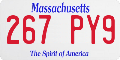 MA license plate 267PY9