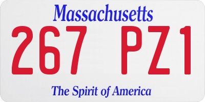 MA license plate 267PZ1