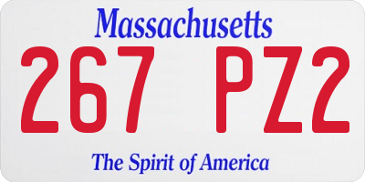 MA license plate 267PZ2