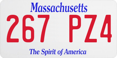 MA license plate 267PZ4