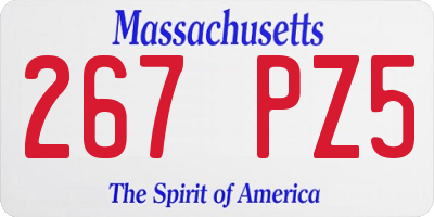 MA license plate 267PZ5