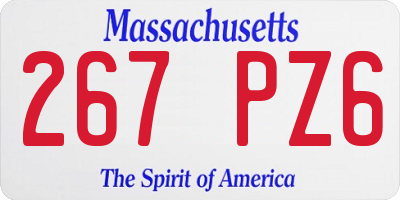 MA license plate 267PZ6