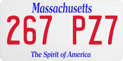 MA license plate 267PZ7