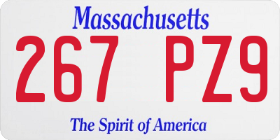 MA license plate 267PZ9