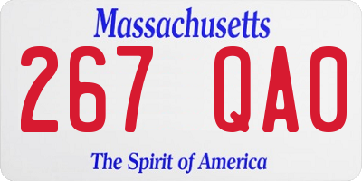 MA license plate 267QA0