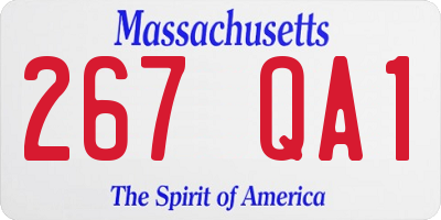 MA license plate 267QA1