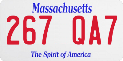 MA license plate 267QA7