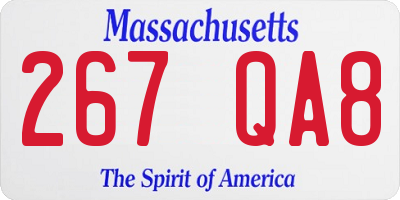 MA license plate 267QA8