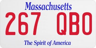 MA license plate 267QB0