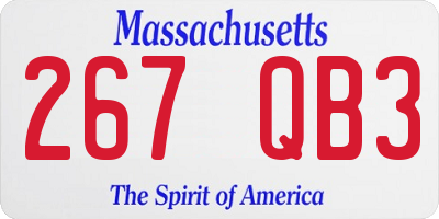 MA license plate 267QB3