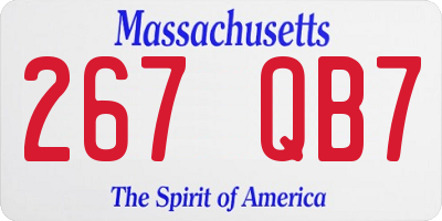 MA license plate 267QB7