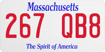MA license plate 267QB8