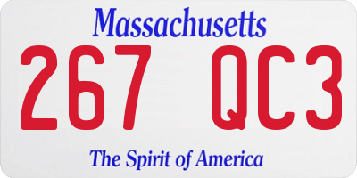MA license plate 267QC3