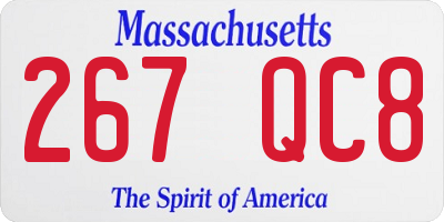 MA license plate 267QC8