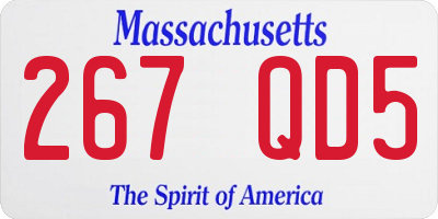 MA license plate 267QD5