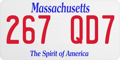 MA license plate 267QD7