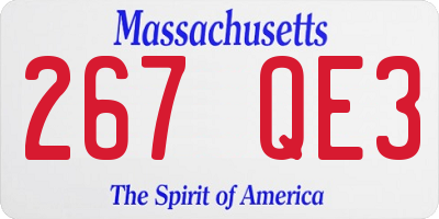 MA license plate 267QE3