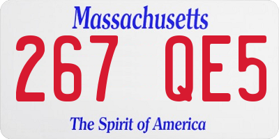 MA license plate 267QE5