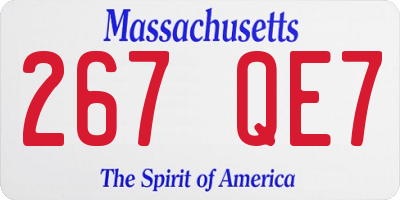 MA license plate 267QE7