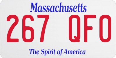MA license plate 267QF0