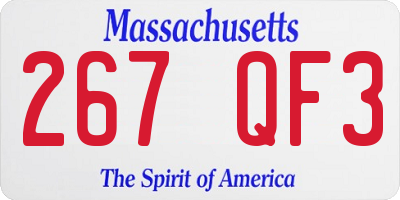 MA license plate 267QF3