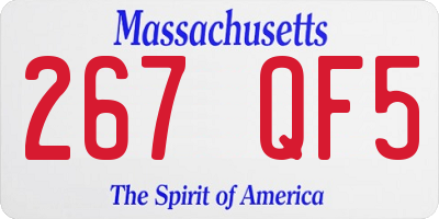 MA license plate 267QF5