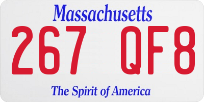 MA license plate 267QF8