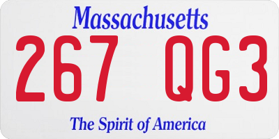 MA license plate 267QG3