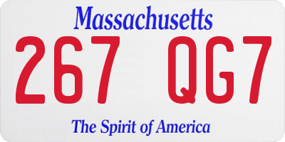 MA license plate 267QG7