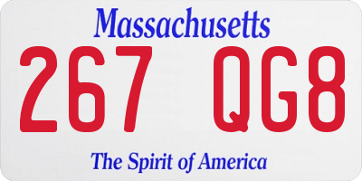 MA license plate 267QG8