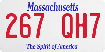 MA license plate 267QH7