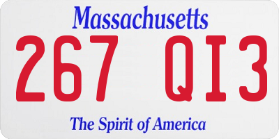 MA license plate 267QI3