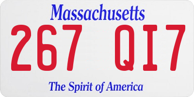 MA license plate 267QI7