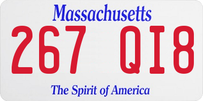 MA license plate 267QI8