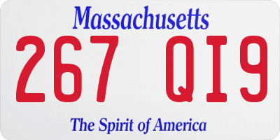 MA license plate 267QI9
