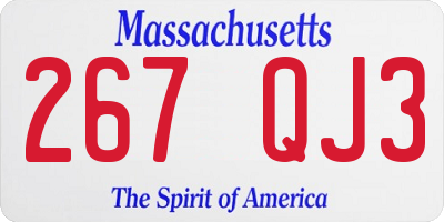 MA license plate 267QJ3