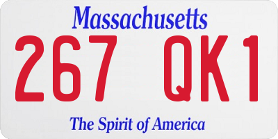 MA license plate 267QK1