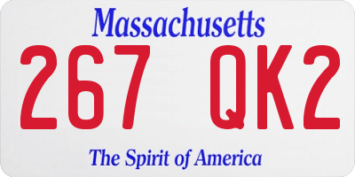 MA license plate 267QK2