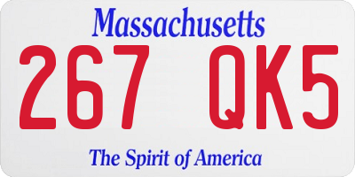 MA license plate 267QK5