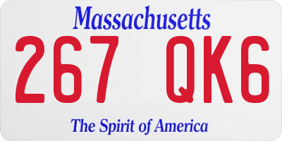 MA license plate 267QK6