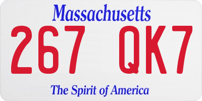 MA license plate 267QK7