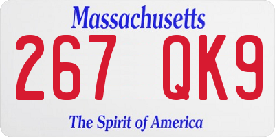 MA license plate 267QK9