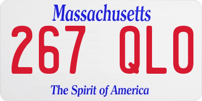 MA license plate 267QL0
