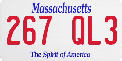 MA license plate 267QL3