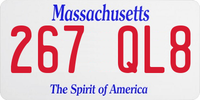 MA license plate 267QL8